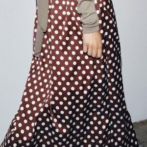 Zara Brown Polka Dot Women's Skirt